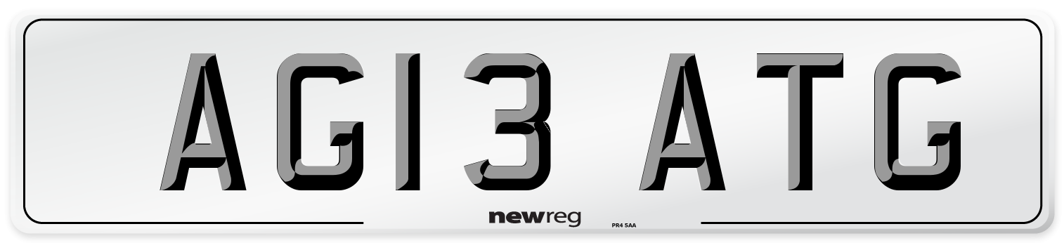 AG13 ATG Number Plate from New Reg